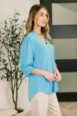 Lizzy Smock Top in Coastal Blue by Dear Scarlett