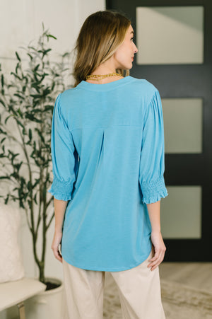 Lizzy Smock Top in Coastal Blue by Dear Scarlett