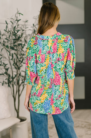 Lizzy Smock Top in Light Multi Painted by Dear Scarlett