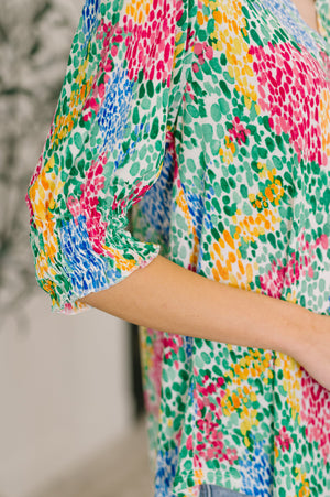 Lizzy Smock Top in Light Multi Painted by Dear Scarlett
