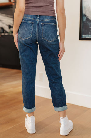 Judy Blue Mid Rise Non Distressed Boyfriend Jeans