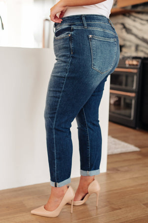 Judy Blue Mid Rise Non Distressed Boyfriend Jeans