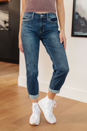 Judy Blue Mid Rise Non Distressed Boyfriend Jeans