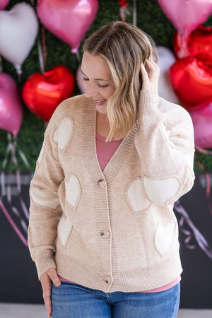 Sweetheart Cardigan - Tan by Michelle Mae