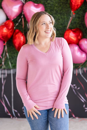 Larissa Long Sleeve Top - Rose by Michelle Mae