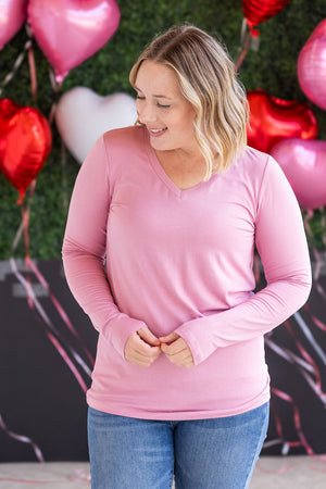 Larissa Long Sleeve Top - Rose by Michelle Mae