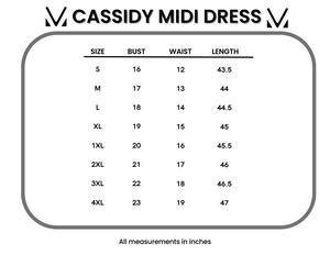 Cassidy Midi Dress - Black and White Floral by Michelle Mae