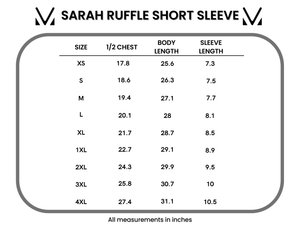 PREBOOK Sarah Ruffle Short Sleeve - Abstract Monochrome
