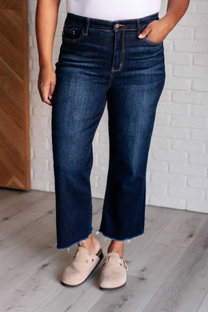 Judy Blue High Waist Cropped Wide Leg Non Distressed Jeans