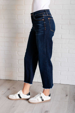 Judy Blue High Waist Cropped Wide Leg Non Distressed Jeans