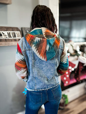 Halsey Aztec Denim Jacket