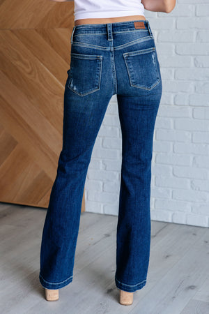 Judy Blue Mid Rise Hand Sand Distressed Bootcut Jeans