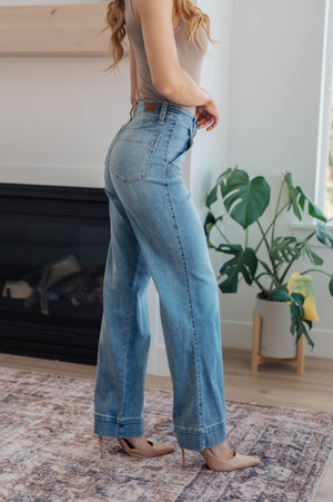 Judy Blue Mid Rise Wide Leg Trouser Jeans