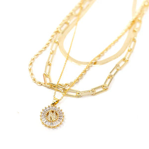 Mini Radiant Initial Necklace - Gold or Silver by Sis Kiss