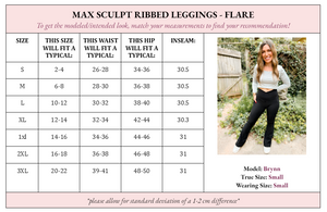 Molly Max Sculpt Ribbed Leggings - Flare Black or Olive