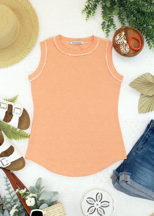 Morgan Micro Striped Tank - Orange by Michelle Mae