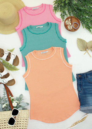 Morgan Micro Striped Tank - Jade by Michelle Mae