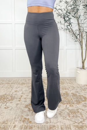 Motion Mastery Flared Yoga Pants in Titanium by Rae Mode