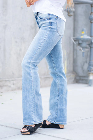 Judy Blue Mid Rise Non Distressed Classic Bootcut Jeans