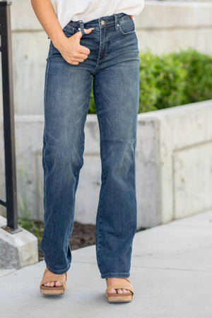 Judy Blue Mid Rise Tummy Control Straight Leg Tall Jeans