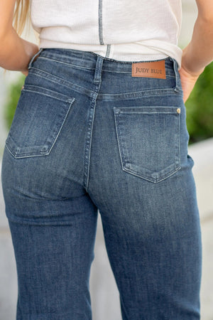 Judy Blue Mid Rise Tummy Control Straight Leg Tall Jeans