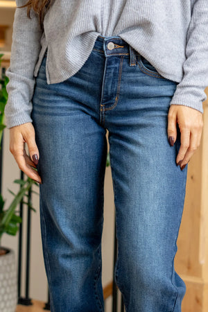 Judy Blue Mid rise Side Seam Detail Straight Leg Jeans