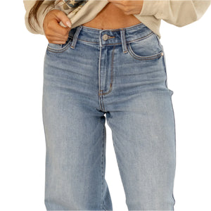 Judy Blue High Waist Wide Leg Vintage Wash Retro Jeans