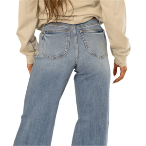 Judy Blue High Waist Wide Leg Vintage Wash Retro Jeans