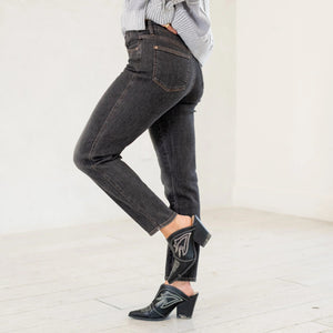 Judy Blue Mid Rise Tummy Control Slim Jeans Washed Black