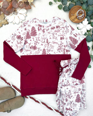 PREBOOK Natalie Pullover - Cranberry Woodland