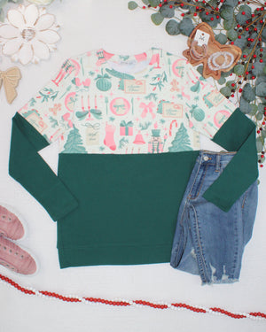 PREBOOK Natalie Pullover - Pink Pine Noel and Evergreen