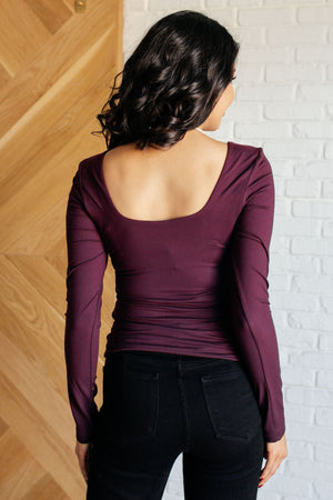 Never Imitated Long Sleeve Top in Plum