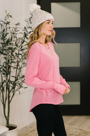 Nice to Each Other Raglan Sleeve Top in Fuchsia