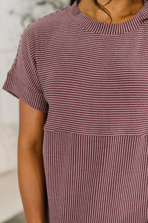 On Repeat Cable Ribbed Knit Tee