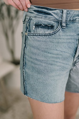 Judy Blue High Waist Rigid Magic Cutoff Shorts Raw Side Seams