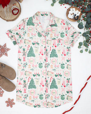 PREBOOK Sleep Dress - Pink Pine Noel