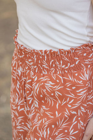 Presley Palazzo Pants - Rust Leaves by Michelle Mae