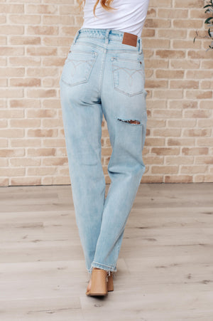 Judy Blue High Rise 90's Front & Back Distressed Straight Leg Jeans