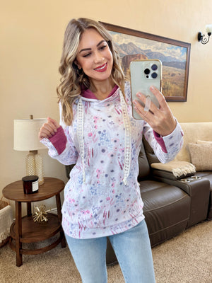 Hailey Pullover Hoodie - Wildflower Gardens by Michelle Mae
