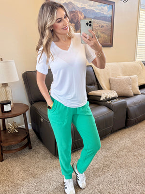 Corrine Joggers - Emerald by Michelle Mae
