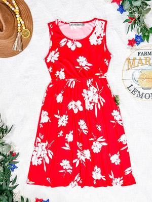 Kelsey Tank Dress - Red Floral by Michelle Mae