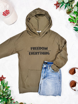 Corrine Embroidered Hoodie - Freedom Over Everything by Michelle Mae