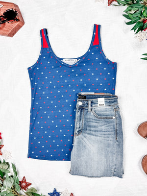 Poppy Tank - Blue Freedom Stars by Michelle Mae