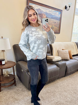 Floral Abstract Sweater - Grey by Michelle Mae