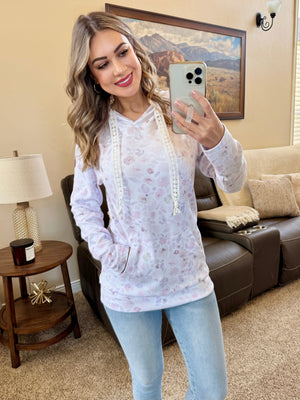 Hailey Pullover Hoodie - Blush Floral by Michelle Mae