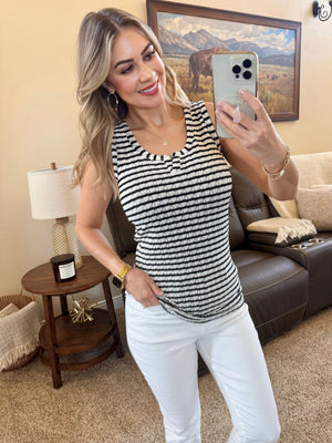 Stella Striped Tank - Black by Michelle Mae