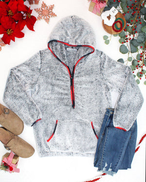 PREBOOK Sherpa Halfzip Pullover - Buffalo Plaid Accent