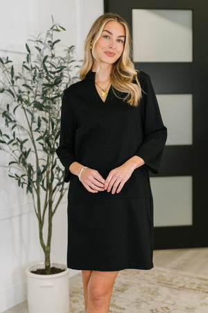 Portfolio Quarter Sleeve Dress in Black by Dear Scarlett