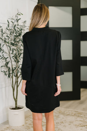 Portfolio Quarter Sleeve Dress in Black by Dear Scarlett