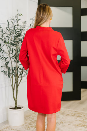 Portfolio Quarter Sleeve Dress in Red by Dear Scarlett